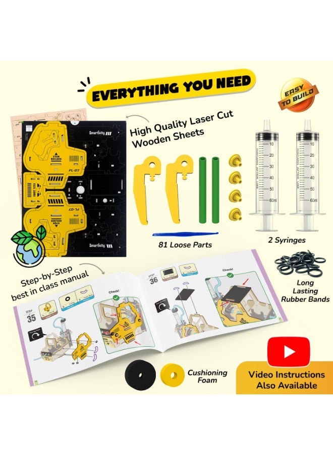 سمارتيفيتي سيارة لعبة رافعة شوكية هيدروليكية من سمارتيفيتي للأطفال من 6 إلى 14 سنة | مركبة بناء | هدية عيد ميلاد للأولاد والبنات | لعبة علمية STEM للأطفال من 6 إلى 14 سنة، متعددة الألوان - Image 2